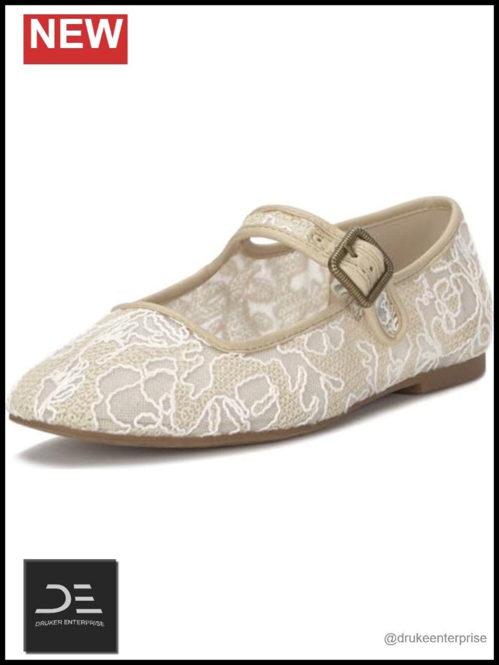 Lucky Brand Tannyr Perforated Sandals Mary Jane Flats Women's Square Toe